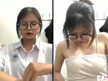 Thanh Trúc nữ sinh love 9 vừa đi học về vào ngay toilet call tắm cho ny xem vú non mới nhú